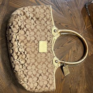 Beige and Gold Coach purse